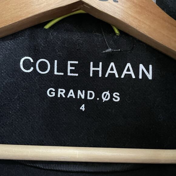 Cole Haan Grand Neoprene Bonded Wool Coat Jacket Black Womens Size 4 - Picture 5 of 7